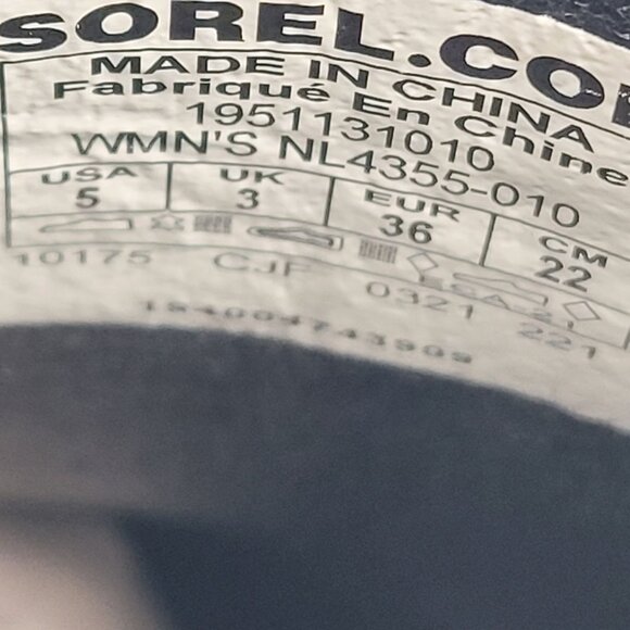 Sorel Women's Black Joan Of Arctic Wedge III Chelsea Boots NL4355-010 US Size 5 - Picture 10 of 10